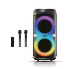 Колонка портативна з 2 мікрофонами та пультом ZXX 8085 Bluetooth LED FM чорний