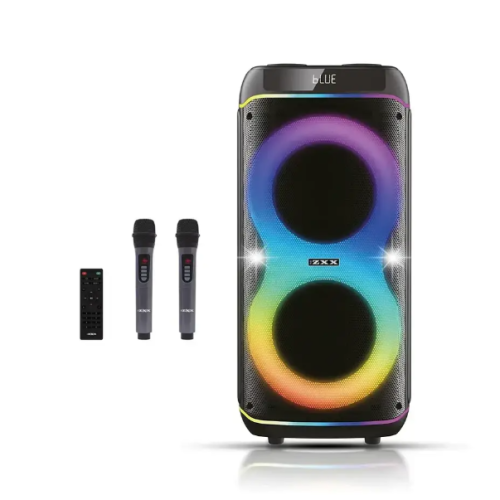 Колонка портативна з 2 мікрофонами та пультом ZXX 8085 Bluetooth LED FM чорний