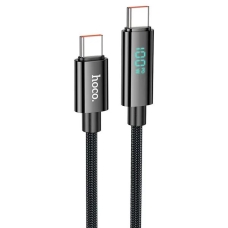 Кабель Type-C/Type-C 1.2 м HOCO U125 Benefit з дисплеєм 100 Вт чорний