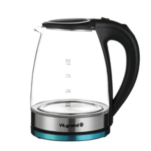 Електрочайник Vilgrand VL1188GK скло 1.8 л чорний