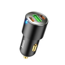 Автомобільний зарядний пристрій 2xType-C+USB HOCO NZ6 45 W чорний