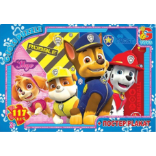 Пазли класичні 117 елементів G-Toys PW0888 Щенячий патруль з постером