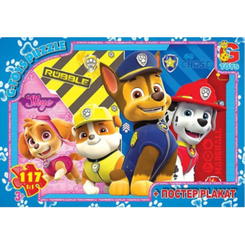 Пазли класичні 117 елементів G-Toys PW0888 Щенячий патруль з постером