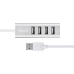 USB-хаб зовнішній 4 порти HOCO HB1 0.8 м сріблястий USB-хаб зовнішній 4 порти HOCO HB1 0.8 м сріблястий