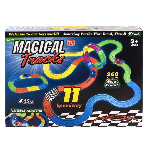 Іграшковий набір Автомобільний трек Magic Tracks MT9910 зі світловими ефектами 360 деталей різнобарвний new