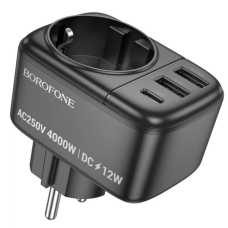 Мережевий фільтр 1 розетка BOROFONE BAC14 Wide 2хUSB/Type C 3 А чорний