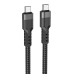 Кабель Type-C/Type-C 1.2 м HOCO U110 3 A чорний з сірим Кабель Type-C/Type-C 1.2 м HOCO U110 3 A чорний з сірим