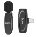 Мікрофон конденсаторний петличний HOCO L15 Crystal Type-C для смартфона Bluetooth чорний Мікрофон конденсаторний петличний HOCO L15 Crystal Type-C для смартфона Bluetooth чорний