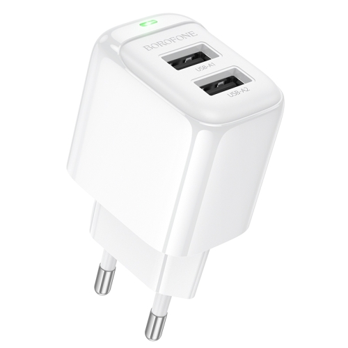 Зарядний блок живлення 2хUSB BOROFONE BAS41A Potential 12 W 5 V 2 A білий