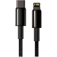 Кабель Type-C/Apple Lightning 1 м Baseus Tungsten 20 Вт чорний