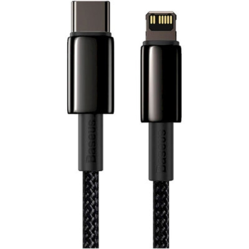 Кабель Type-C/Apple Lightning 1 м Baseus Tungsten 20 Вт чорний