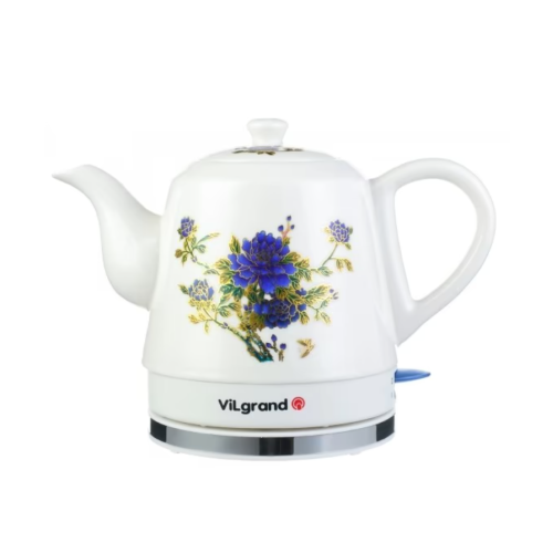 Електрочайник Vilgrand VC412F кераміка з термомалюнком 1.2 л білий