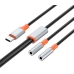 Перехідник 2в1 Type-C M/2х3.5 мм AUX F 1.2 м XO NB-R269B чорний зі сріблястим Перехідник 2в1 Type-C M/2х3.5 мм AUX F 1.2 м XO NB-R269B чорний зі сріблястим