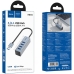 USB-хаб зовнішній 4 порти Hoco HB1B 0.2 м сріблястий USB-хаб зовнішній 4 порти Hoco HB1B 0.2 м сріблястий
