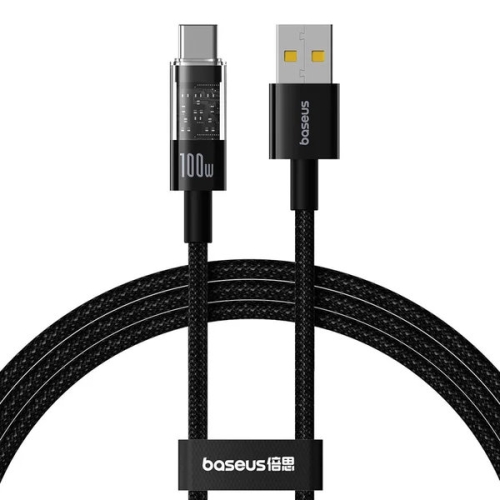 Кабель USB/Type-C 2 м Baseus Gem 100 Вт чорний