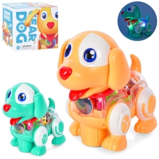 / Музична іграшка Песик A-Toys 998-17, 19см, рухається, звукові та світлові ефекти, 2 кольори, на батарейках
