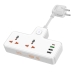 Мережевий фільтр-подовжувач 2 розетки HOCO AC12A 3хUSB/Type C 10 А 0.85 м білий