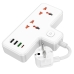 Мережевий фільтр-подовжувач 2 розетки HOCO AC12A 3хUSB/Type C 10 А 0.85 м білий