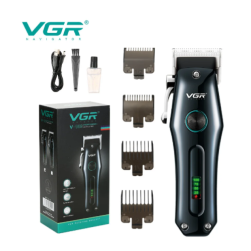 Бездротова машинка для стрижки волосся VGR V-969 USB 4 насадки чорний