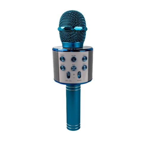Мікрофон динамічний бездротовий HANDHELD KTV WS-858 для караоке Bluetooth блакитний