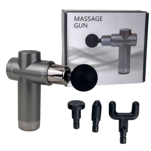 Масажер портативний Fascial Gun RF-723X перкусійний сірий