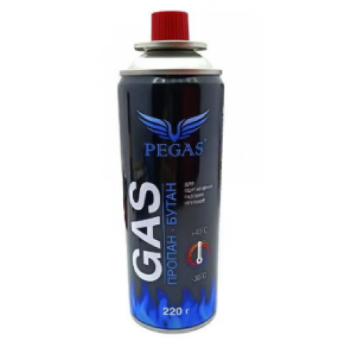 Газовий балон туристичний PEGAS 220 г -30°C+40°C