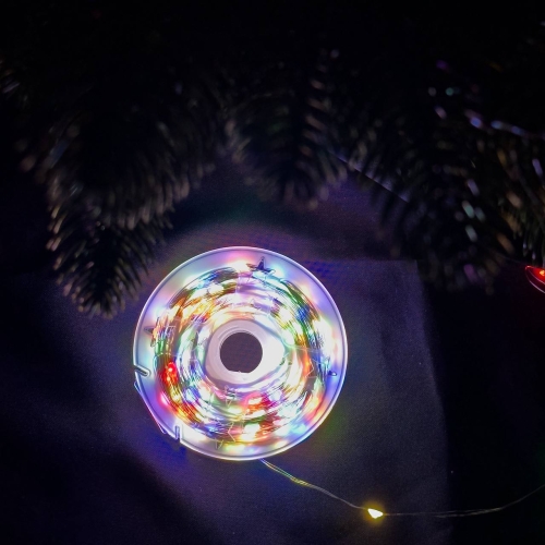 Світлодіодна гірлянда-нитка мідний дріт 1000 LED Роса на котушці з пультом крапля 100 м мульти