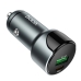 Автомобільний зарядний пристрій Type-C+USB HOCO Z42 Light з дисплеєм 20 W сріблястий