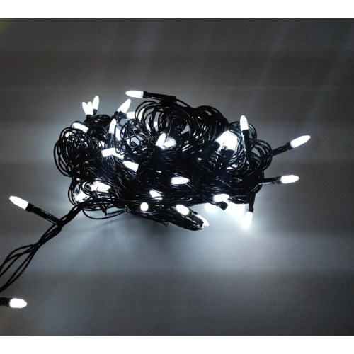 / Світлодіодна гірлянда-нитка чорний дріт 100 LED Euro Led свічка 7.4 м 8 режимів білий