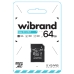 Карта пам'яті 64 GB Wibrand МicroSDXC Сlass 10 з адаптером чорний Карта пам'яті 64 GB Wibrand МicroSDXC Сlass 10 з адаптером чорний