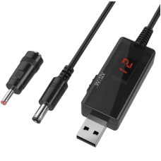 Кабель для роутера USB/DC connector 1 м 9 V/12 V чорний
