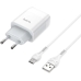 Зарядний пристрій з кабелем USB/Type-C 1 м HOCO C73A 2.4 А білий Зарядний пристрій з кабелем USB/Type-C 1 м HOCO C73A 2.4 А білий