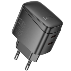 Зарядний блок живлення 2хType-C HOCO CS62A Bright 45 W 2.4 A чорний