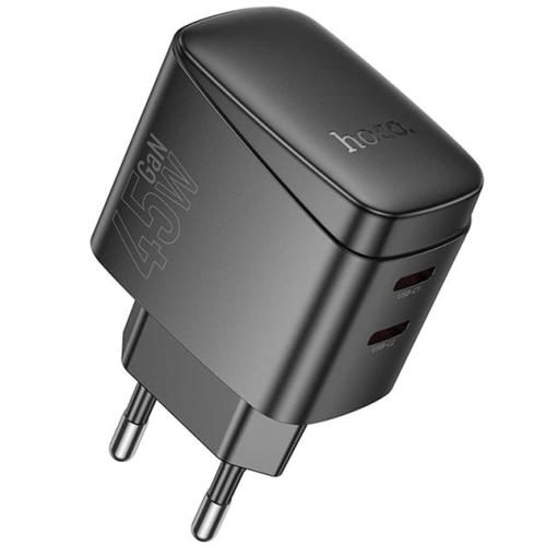 Зарядний блок живлення 2хType-C HOCO CS62A Bright 45 W 2.4 A чорний