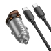 Автомобільний зарядний пристрій з кабелем Type-C/Type-C HOCO NZ16 Rigorous 30 W сірий