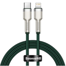 Кабель Type-C/Apple Lightning 1 м Baseus Cafule Series Metal 20 Вт зелений