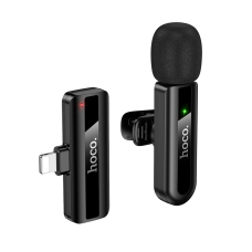 Мікрофон конденсаторний петличний HOCO L20 Fair Apple Lightning для смартфона Bluetooth чорний