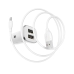Автомобільний зарядний пристрій з кабелем 2xUSB/micro-USB BOROFONE BZ12 Lasting 12 W білий