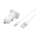 Автомобільний зарядний пристрій з кабелем 2xUSB/micro-USB BOROFONE BZ12 Lasting 12 W білий