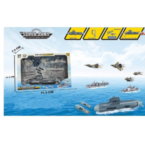 Набір з транспортом T074A (18шт) морський флот, під,лодка new
