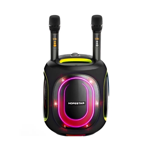Колонка портативна з 2 мікрофонами Hopestar 600 Party Box Bluetooth LED чорний