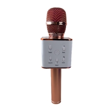Мікрофон динамічний бездротовий Q7 для караоке Bluetooth золотистий з білим
