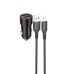 Автомобільний зарядний пристрій з кабелем 2хUSB/micro-USB BOROFONE BZ19B Wisdom 36 W 3 A чорний