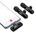Мікрофон конденсаторний петличний 2 шт HOCO L20A Fair Apple Lightning+Type-C для смартфона Bluetooth чорний Мікрофон конденсаторний петличний 2 шт HOCO L20A Fair Apple Lightning+Type-C для смартфона Bluetooth чорний