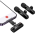 Мікрофон конденсаторний петличний 2 шт HOCO L20A Fair Apple Lightning+Type-C для смартфона Bluetooth чорний Мікрофон конденсаторний петличний 2 шт HOCO L20A Fair Apple Lightning+Type-C для смартфона Bluetooth чорний