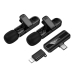 Мікрофон конденсаторний петличний 2 шт HOCO L20A Fair Apple Lightning+Type-C для смартфона Bluetooth чорний Мікрофон конденсаторний петличний 2 шт HOCO L20A Fair Apple Lightning+Type-C для смартфона Bluetooth чорний