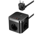 Мережевий фільтр-подовжувач 3 розетки Baseus Power Combo Cube 2хUSB/2хType C 1.5 м чорний