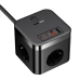 Мережевий фільтр-подовжувач 3 розетки Baseus Power Combo Cube 2хUSB/2хType C 1.5 м чорний