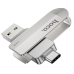 Флеш пам'ять USB 16 GB Hoco UD10 Wise Type-C+USB 3.0 сріблястий Флеш пам'ять USB 16 GB Hoco UD10 Wise Type-C+USB 3.0 сріблястий