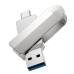 Флеш пам'ять USB 16 GB Hoco UD10 Wise Type-C+USB 3.0 сріблястий Флеш пам'ять USB 16 GB Hoco UD10 Wise Type-C+USB 3.0 сріблястий